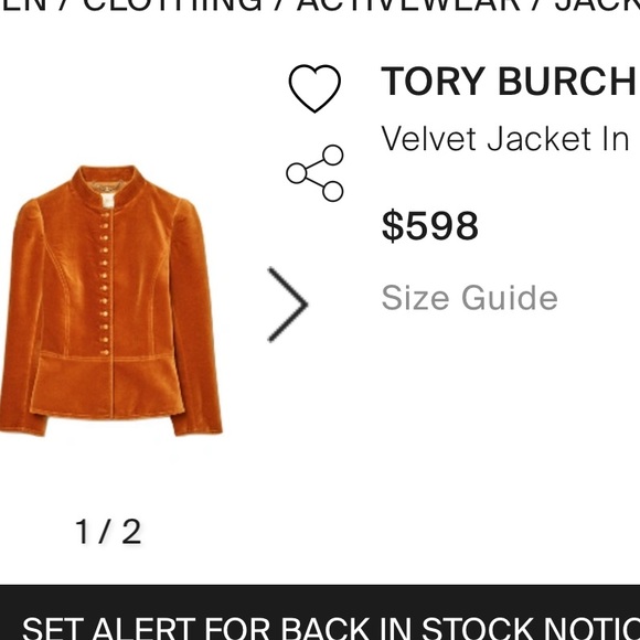 Tory Burch Velvet Button-up Blazer - Picture 4 of 11